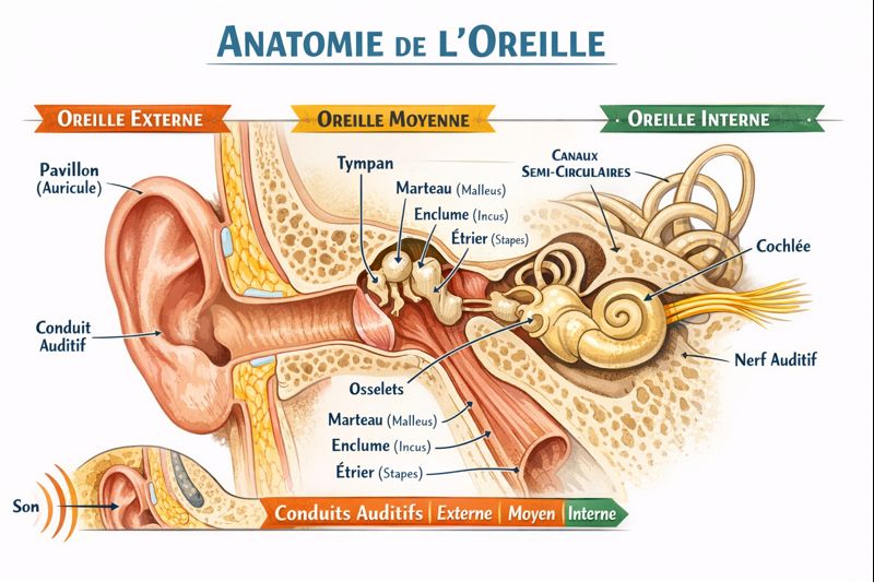 Photo d'un cours de  Anatomie de l'oreille humaine