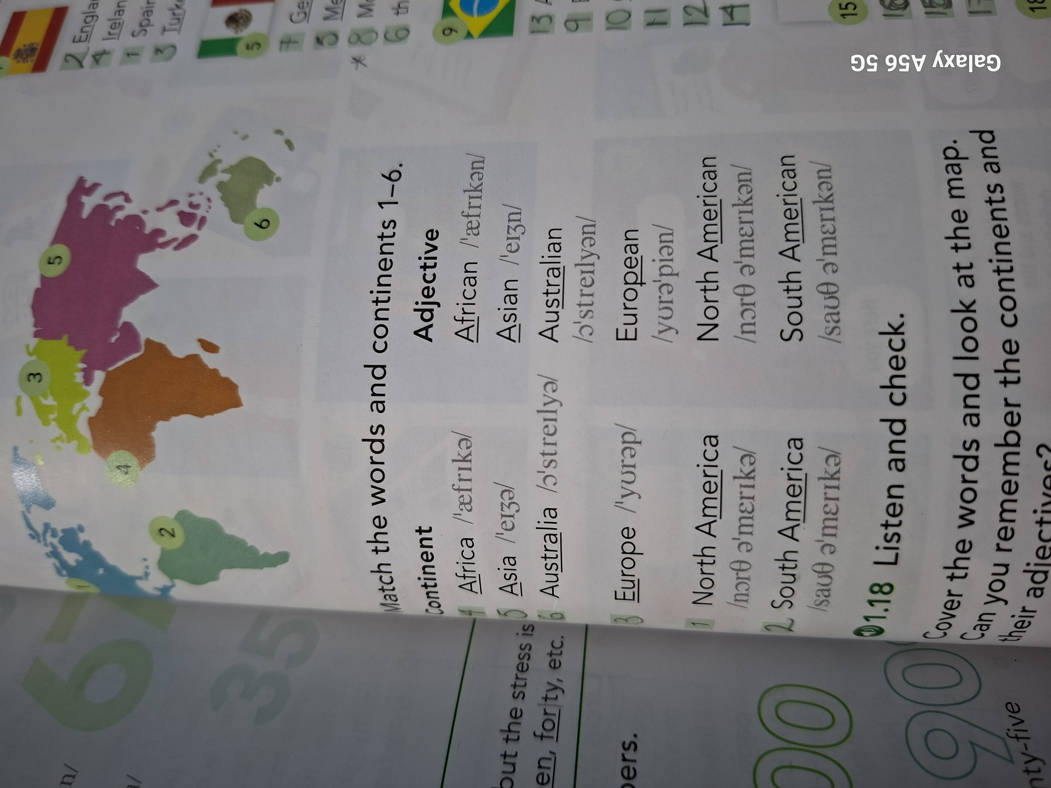 Photo d'un cours de  Apprentissage des continents et adjectifs