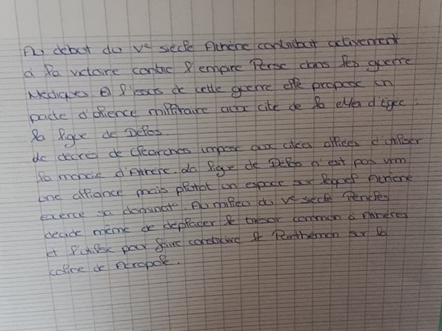Photo d'un cours de  Athènes et la ligue de Délos