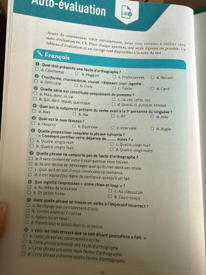 Photo d'un cours de  Auto-évaluation en langue française