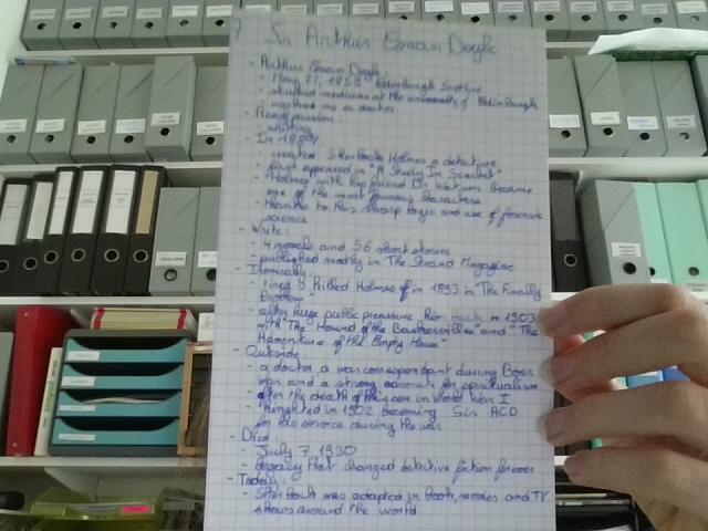 Photo d'un cours de  Biographie de Sir Arthur Conan Doyle