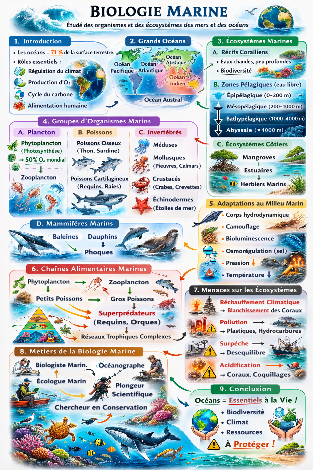 Photo d'un cours de  Biologie Marine : Écosystèmes et Organismes