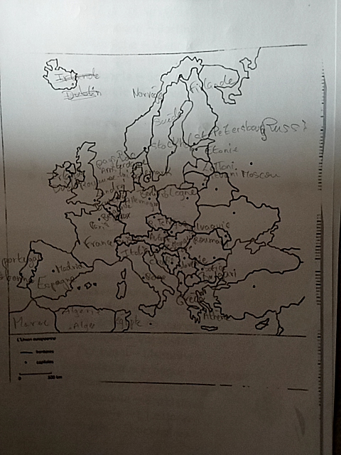 Photo d'un cours de  Carte annotée de l'Europe