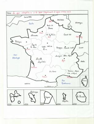Photo d'un cours de  Carte des régions françaises