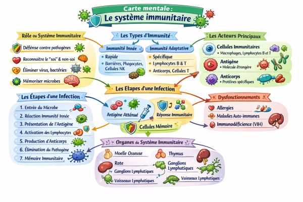 Photo d'un cours de  Carte mentale : Système immunitaire
