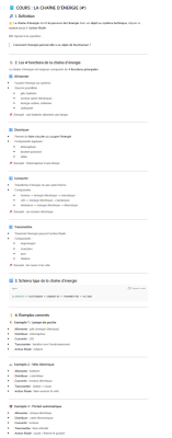 Chaîne d'énergie : concepts clés quiz