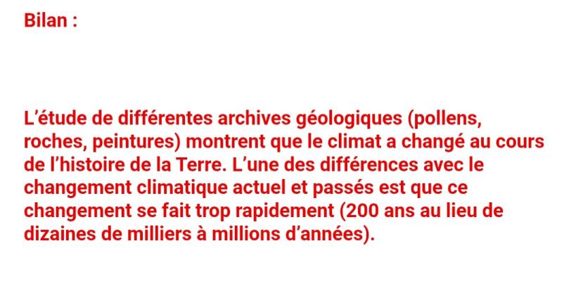 Photo d'un cours de  Changements climatiques à travers l'histoire