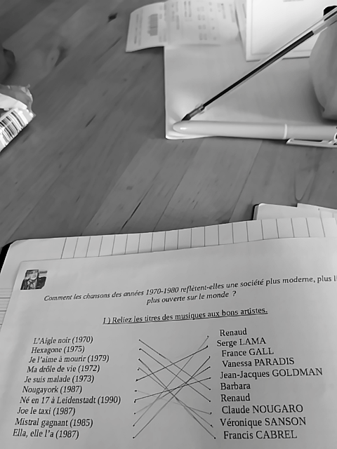 Photo d'un cours de  Chansons françaises des années 70-80