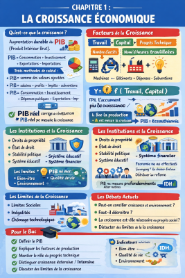 Photo d'un cours de  Chapitre 1 : Croissance Économique