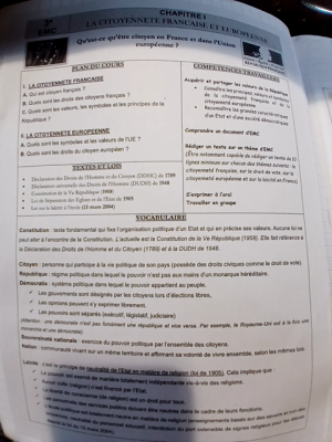 Photo d'un cours de  Citoyenneté française et européenne