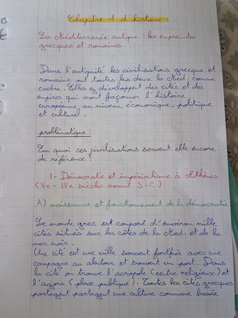 Photo d'un cours de  Civilisations grecque et romaine antiques