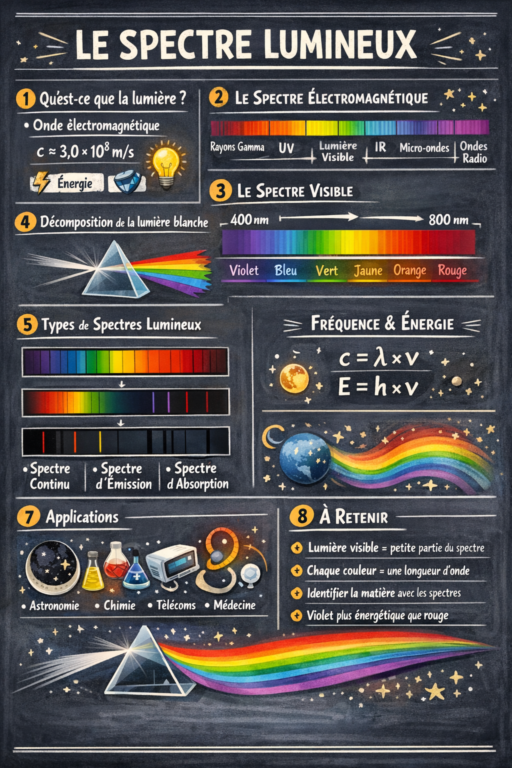 Photo d'un cours de  Comprendre le spectre lumineux