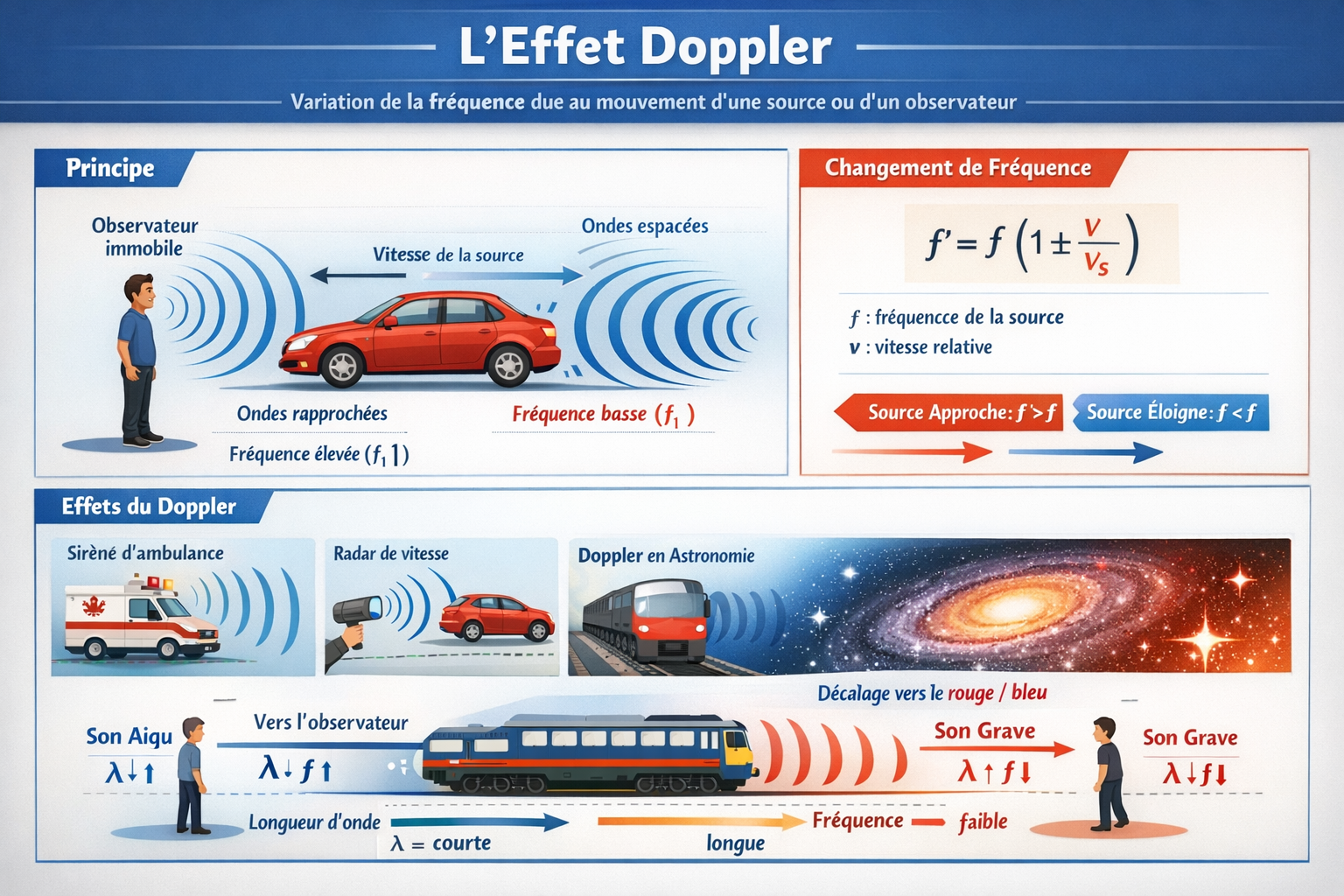Photo d'un cours de  Comprendre l'effet Doppler simplement