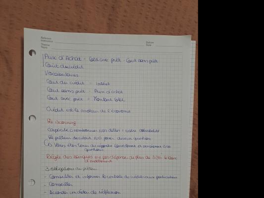 Photo d'un cours de  Concepts financiers et obligations bancaires