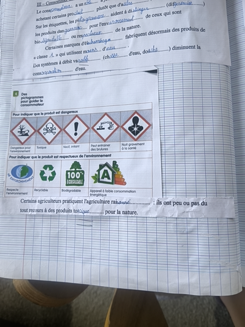 Photo d'un cours de  Consommation et agriculture durable
