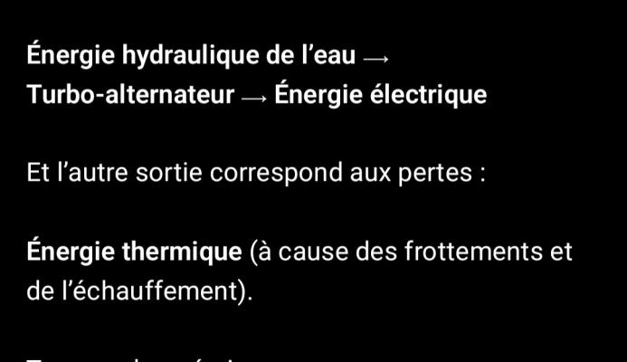 Photo d'un cours de  Conversion d'énergie hydraulique électrique
