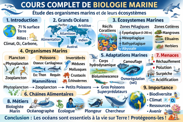 Photo d'un cours de  Cours Complet de Biologie Marine