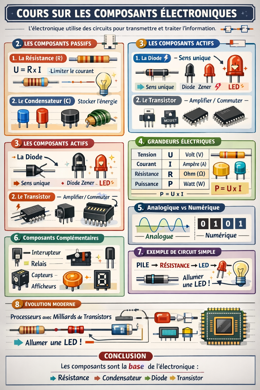 Photo d'un cours de  Cours sur les composants électroniques
