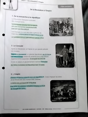 Photo d'un cours de  De la Révolution à l'Empire