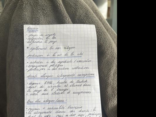 Devoirs et droits des citoyens quiz