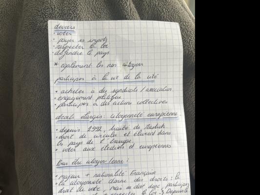 Devoirs et droits des citoyens quiz