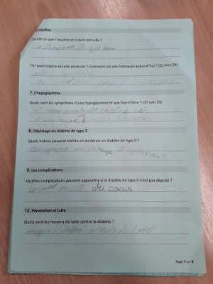 Photo d'un cours de  Diabète : Insuline et Prévention