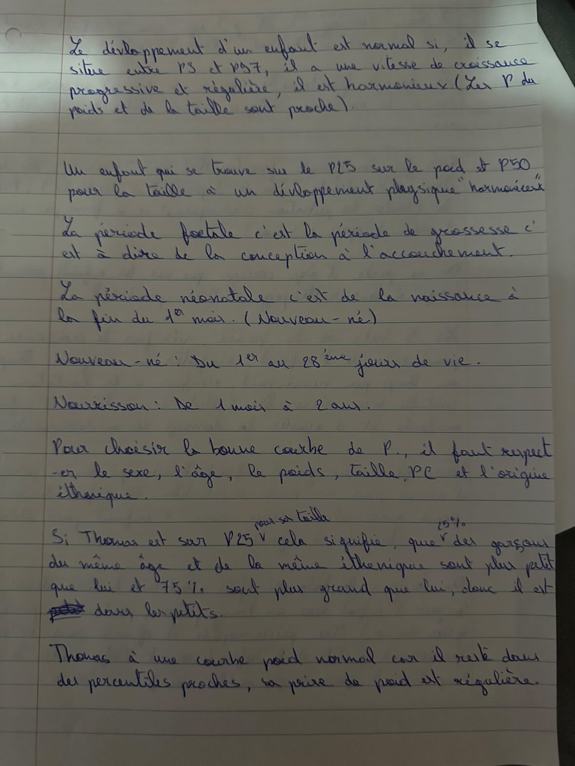 Photo d'un cours de  Développement et Croissance des Enfants