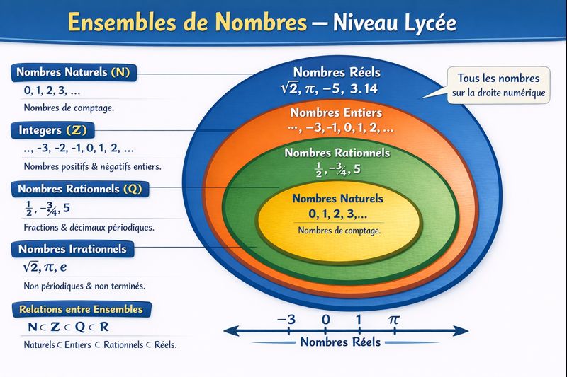 Photo d'un cours de  Ensembles de Nombres au Lycée