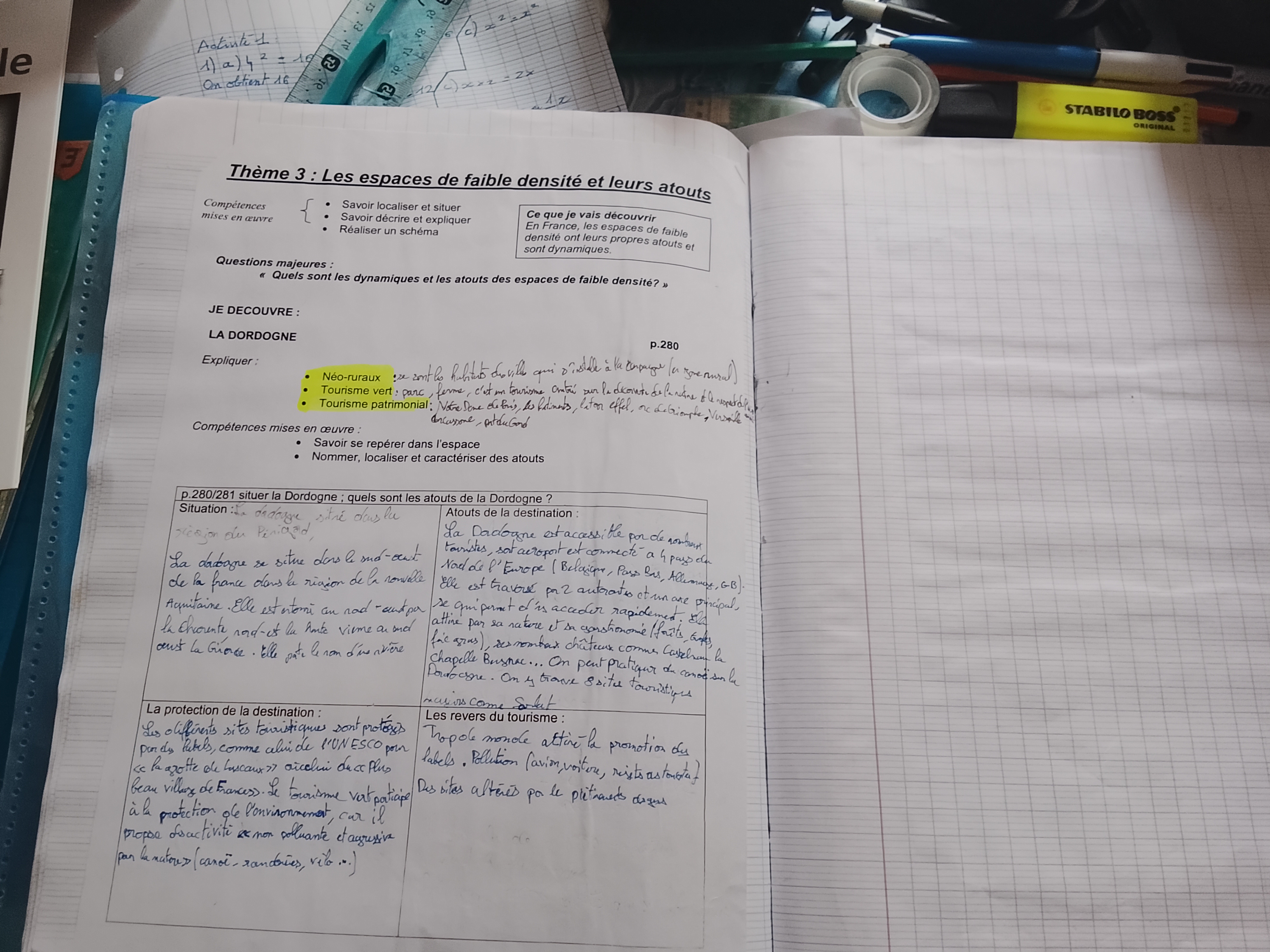 Photo d'un cours de  Espaces de Faible Densité : Dordogne