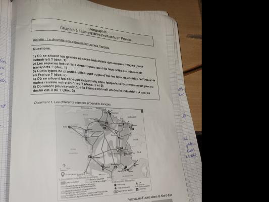 Photo d'un cours de  Espaces Productifs en France