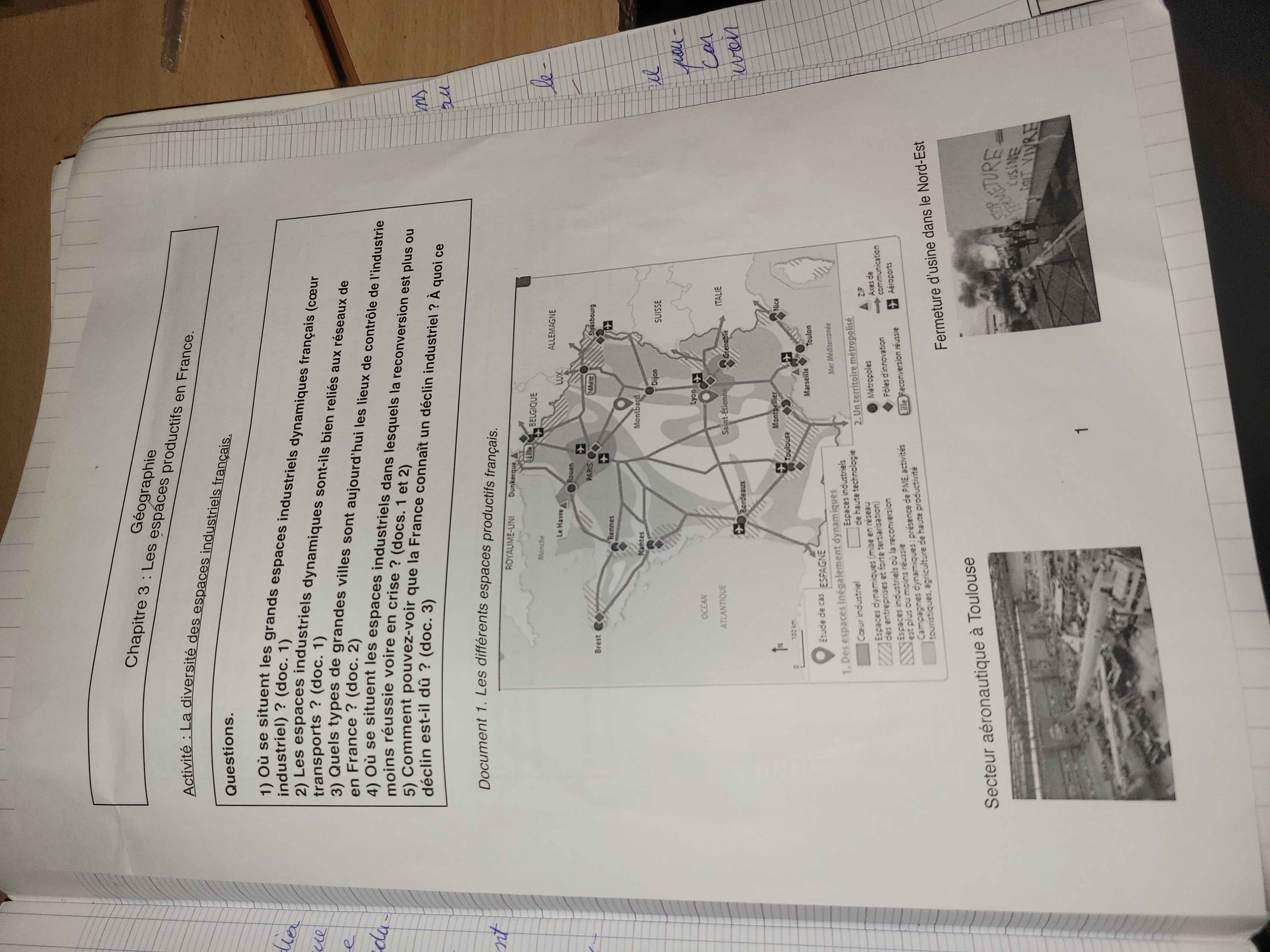 Photo d'un cours de  Espaces Productifs en France