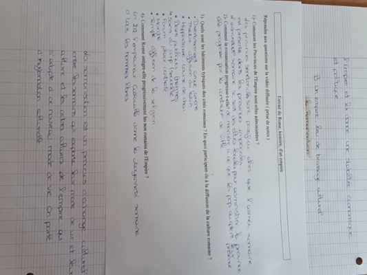 Photo d'un cours de  Exercice sur les interactions culturelles