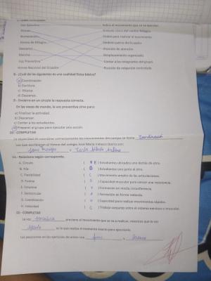 Photo d'un cours de  Exercice sur mouvements et commandes