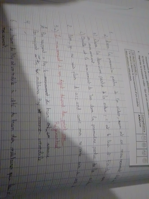 Photo d'un cours de  Exercices sur le mouvement rectiligne