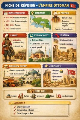 Photo d'un cours de  Fiche de révision : Empire ottoman