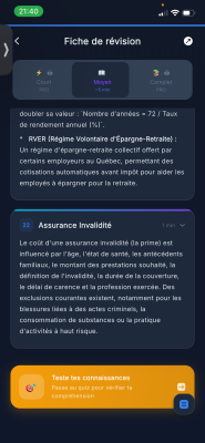 Photo d'un cours de  Fiche de révision financière