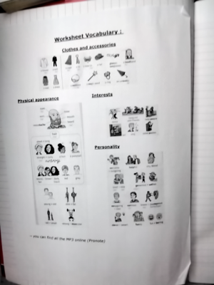 Photo d'un cours de  Fiche Vocabulaire Anglais Illustrée