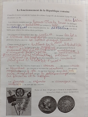 Photo d'un cours de  Fonctionnement de la République romaine
