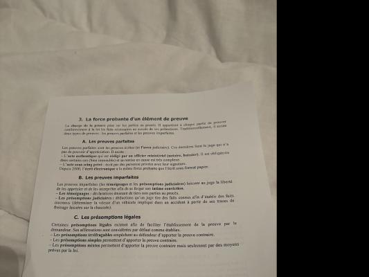 photo  Force probante des preuves quiz