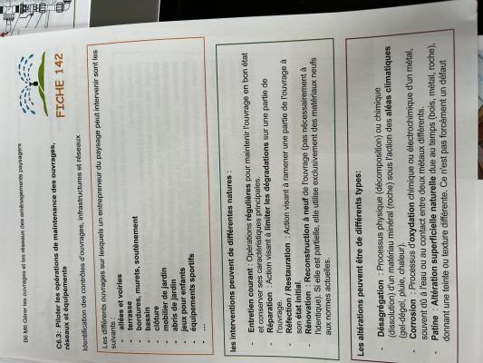 Gestion des ouvrages paysagers quiz