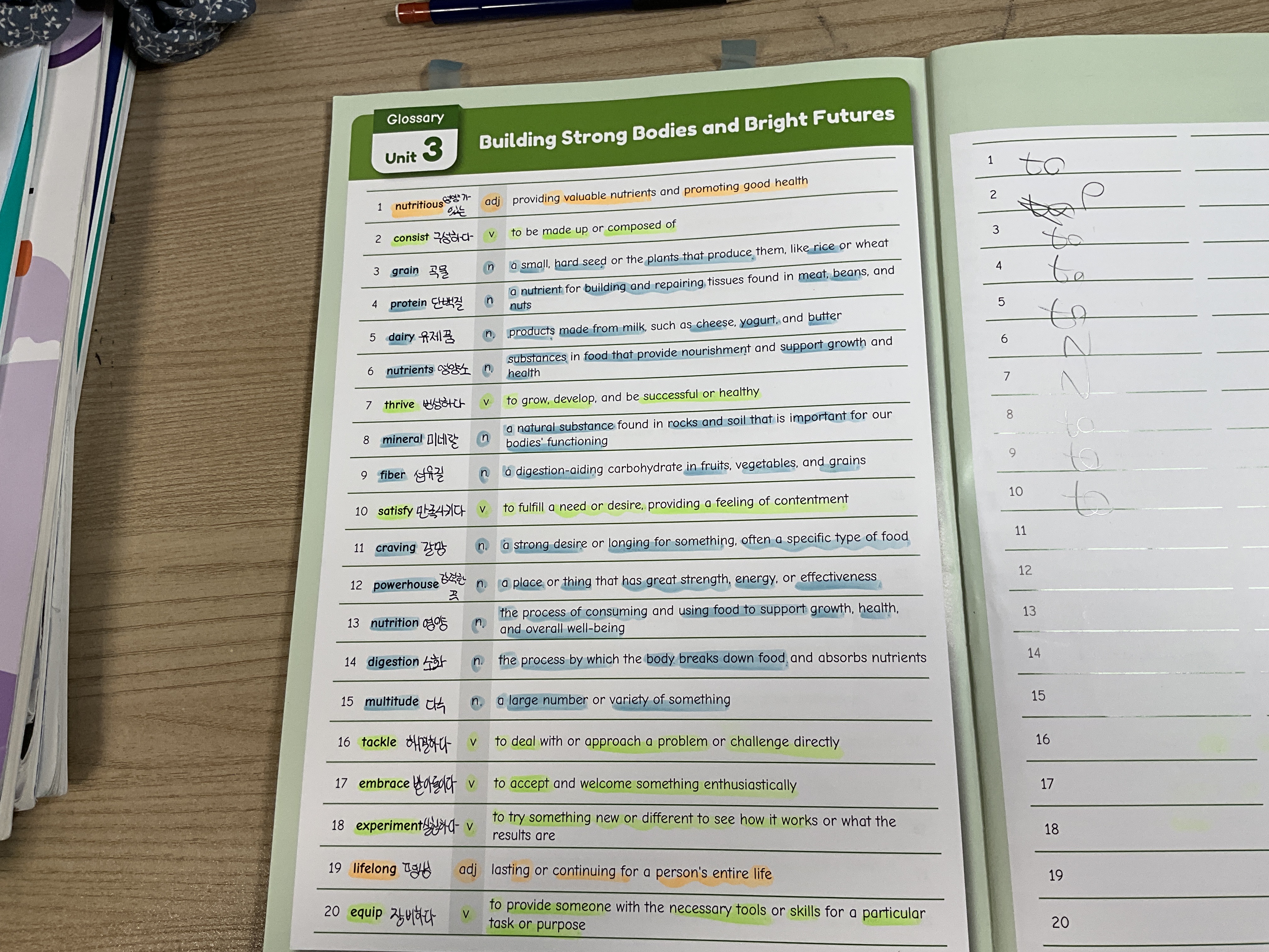 Photo d'un cours de  Glossaire Nutrition et Santé