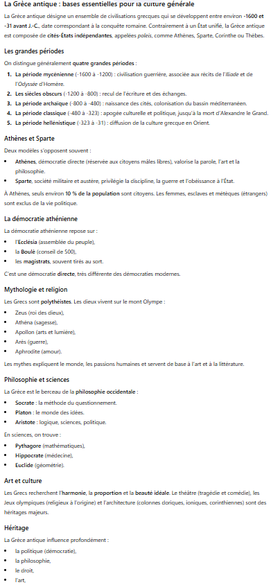 Photo d'un cours de  Grèce Antique : Fondements Culturels