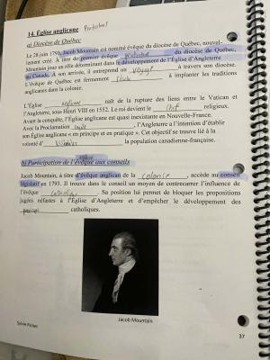 Photo d'un cours de  Histoire de l'Église anglicane