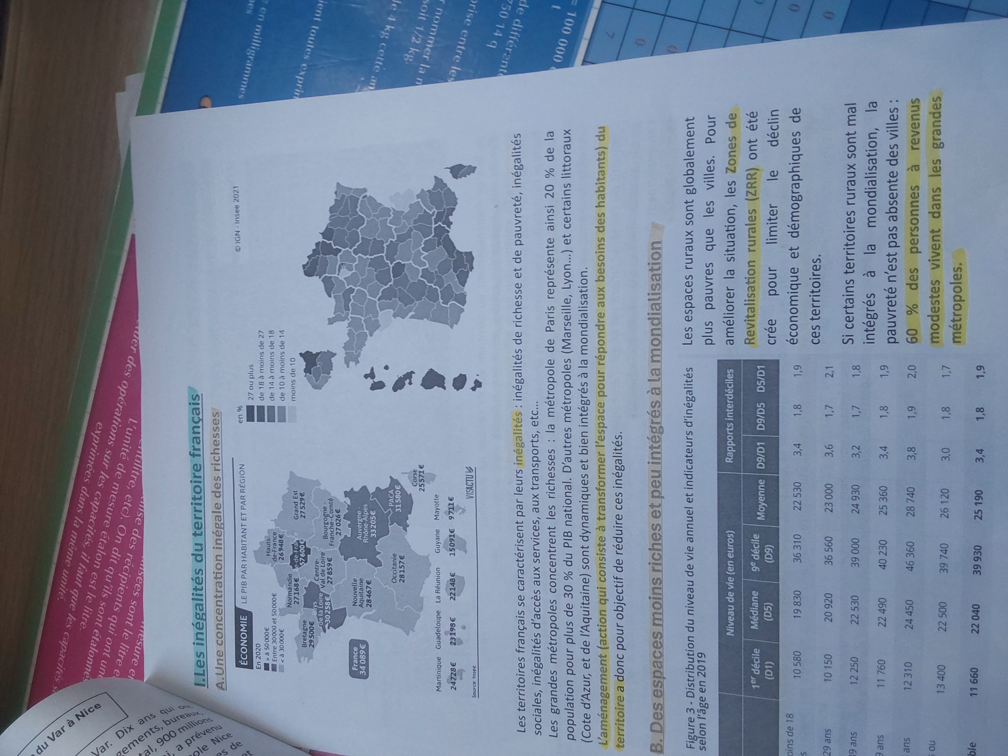 Photo d'un cours de  Inégalités économiques en France
