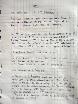 Photo d'un cours de  Institutions de la Ve République