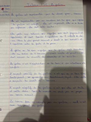 Photo d'un cours de  Introduction à la justice FSE