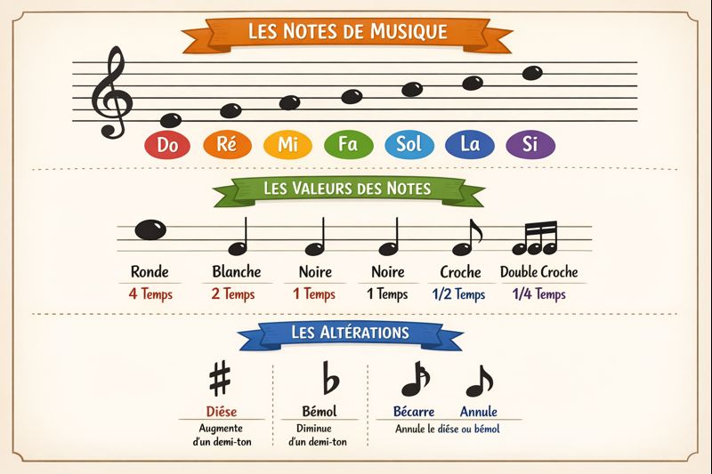 Photo d'un cours de  Introduction à la notation musicale