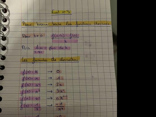 Introduction aux dérivées mathématiques quiz