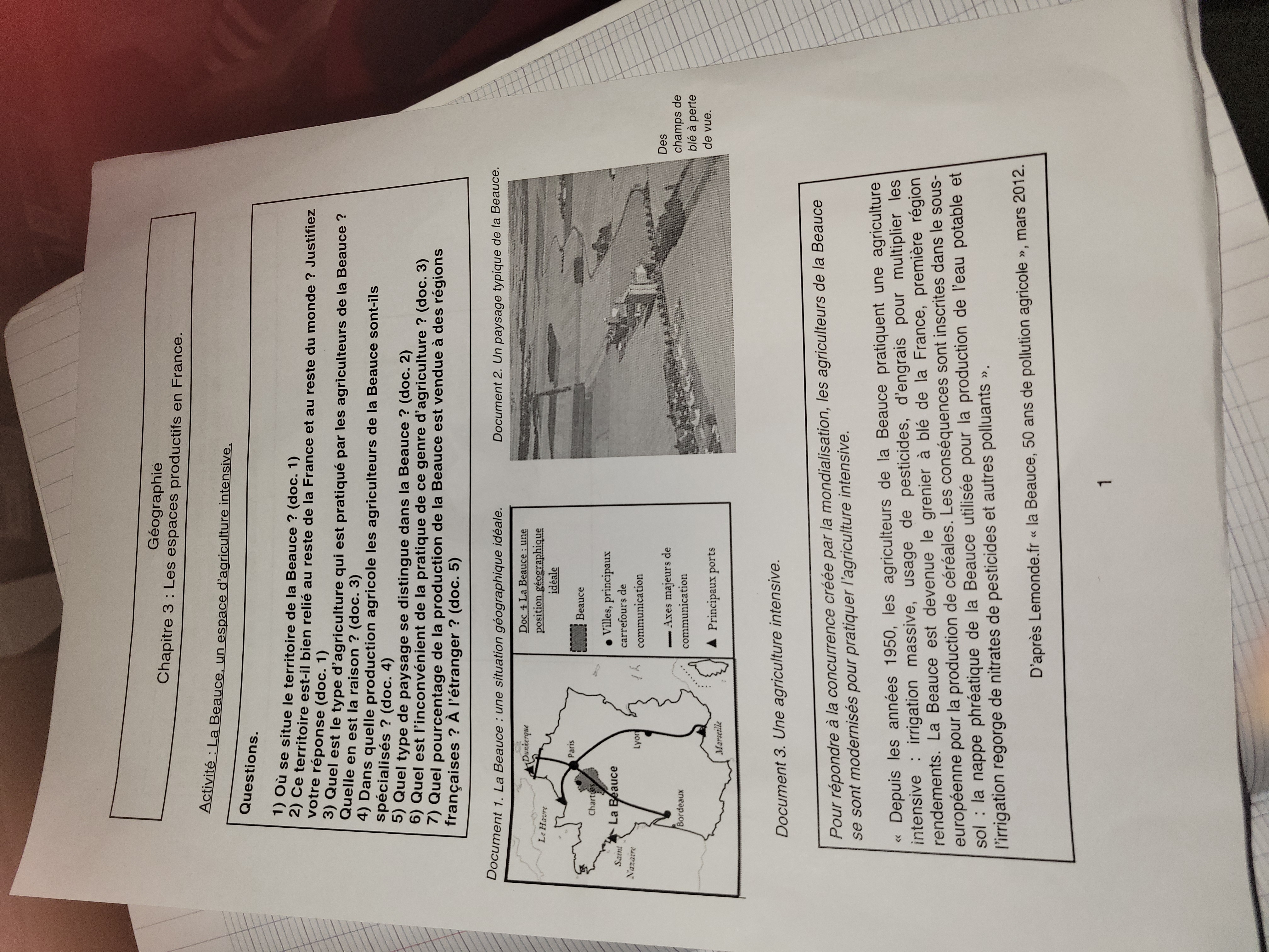 Photo d'un cours de  La Beauce : Agriculture Intensive