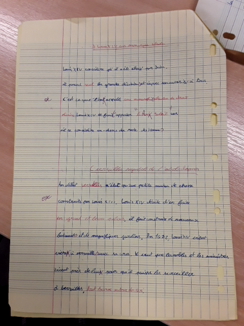 Photo d'un cours de  La Monarchie Absolue de Louis XIV